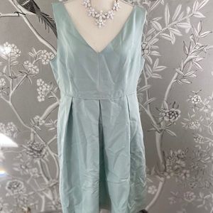 Seafoam blue JCrew silk faille dress